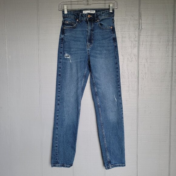 Stradivarius The Original Mom Slim High-Rise Jeans. Size 2 - Picture 1 of 8